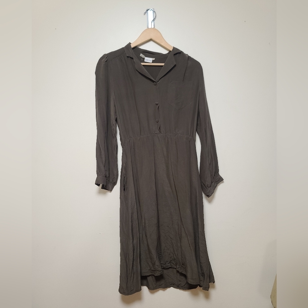 Royal Silk green vintage silk midi dress size 12